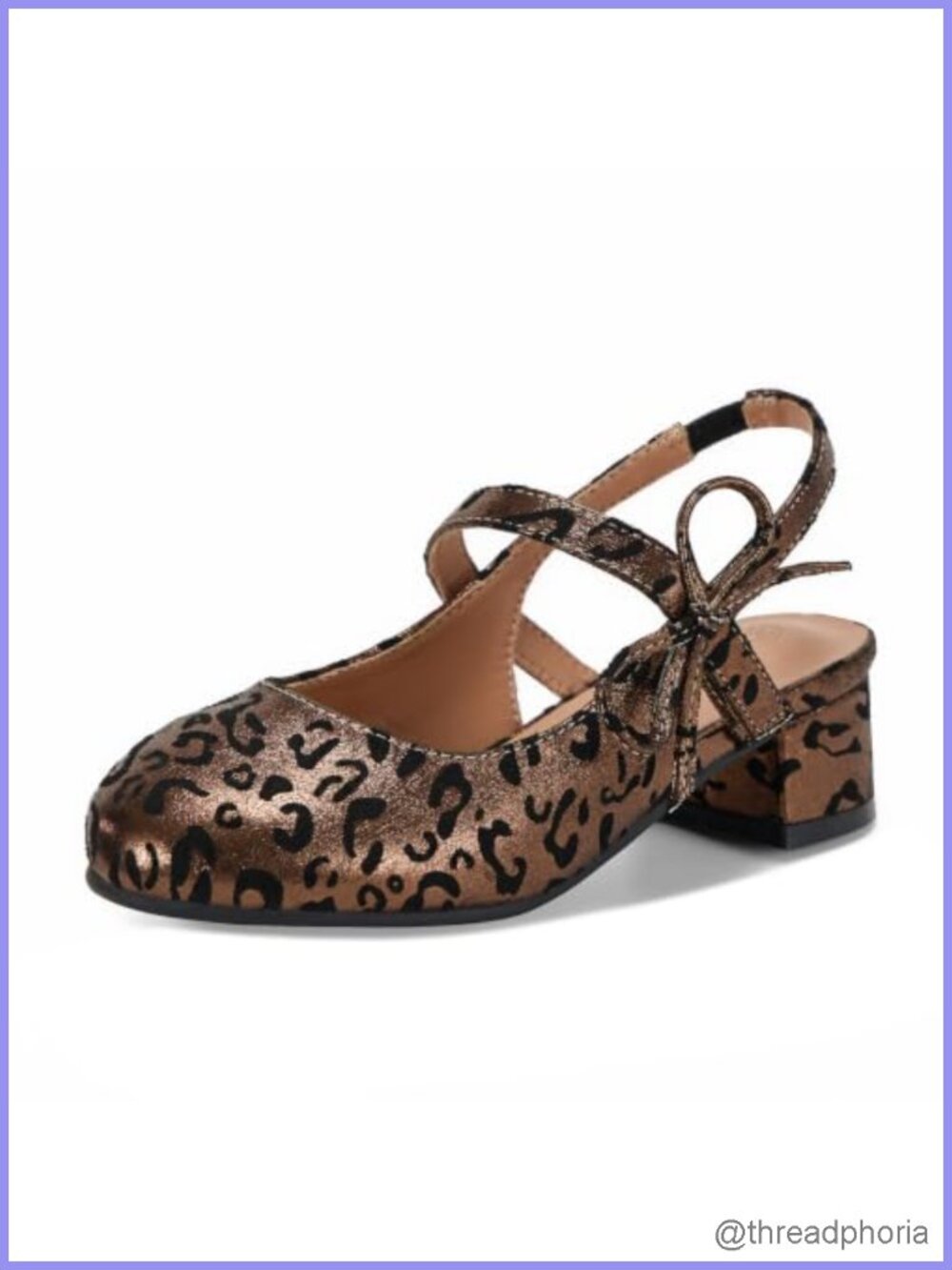 Girls Low Heel Slingback Mary Jane Pumps with Bow Adjustable Strap